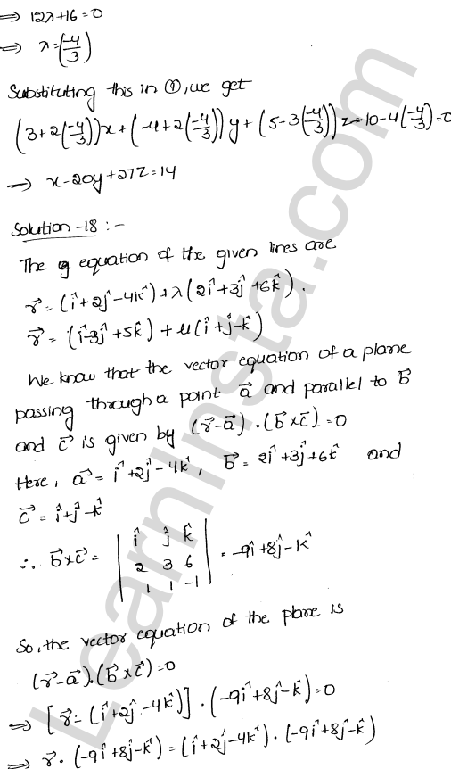 RD Sharma Class 12 Solutions Chapter 29 The plane Ex 29.11 1.14