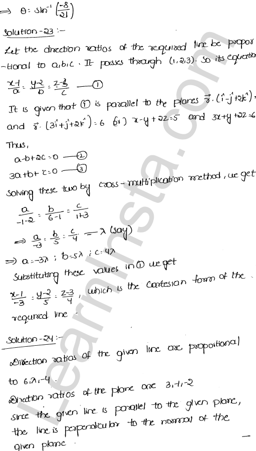RD Sharma Class 12 Solutions Chapter 29 The plane Ex 29.11 1.19