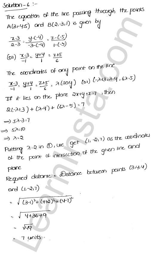 RD Sharma Class 12 Solutions Chapter 29 The plane Ex 29.12 1.7