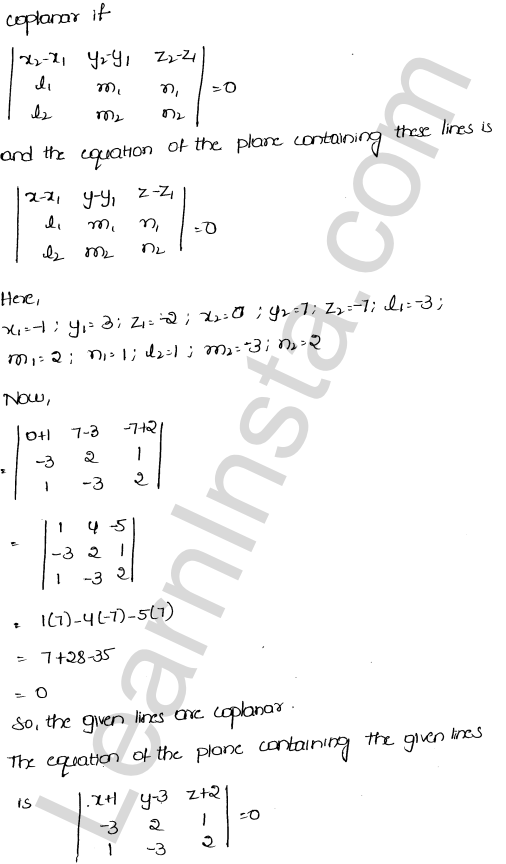 RD Sharma Class 12 Solutions Chapter 29 The plane Ex 29.13 1.2