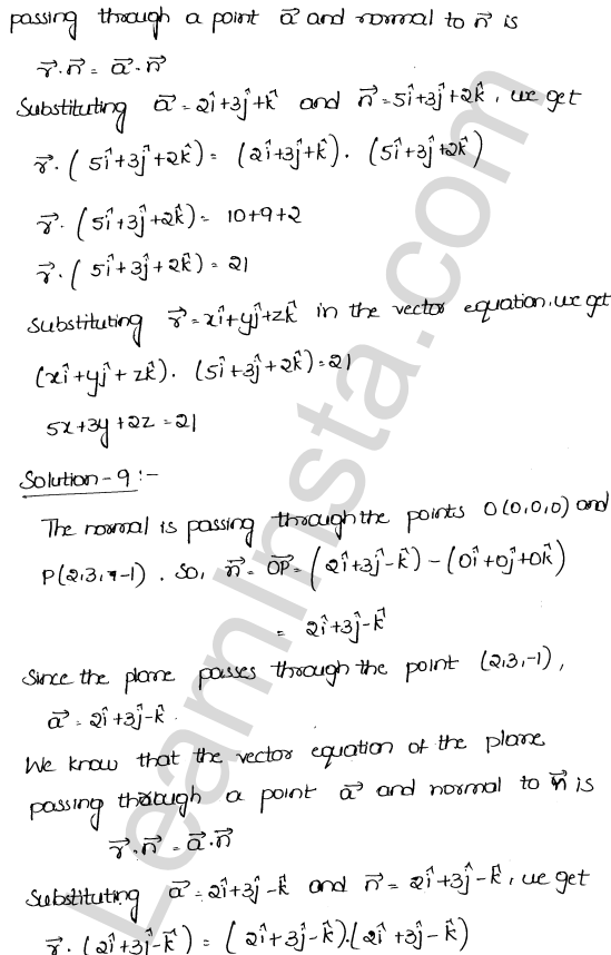 RD Sharma Class 12 Solutions Chapter 29 The plane Ex 29.3 1.7