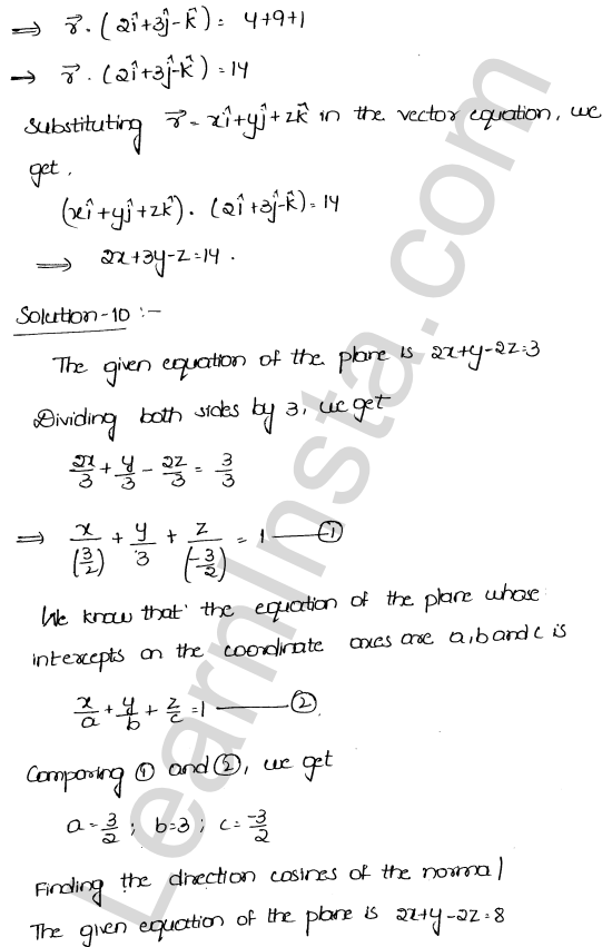 RD Sharma Class 12 Solutions Chapter 29 The plane Ex 29.3 1.8