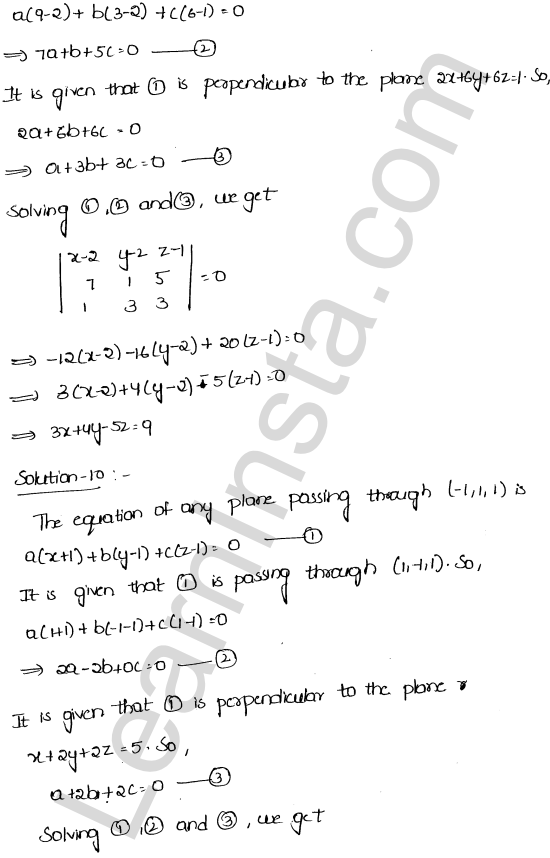 RD Sharma Class 12 Solutions Chapter 29 The plane Ex 29.6 1.10