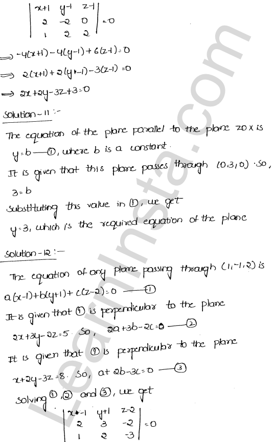 RD Sharma Class 12 Solutions Chapter 29 The plane Ex 29.6 1.11