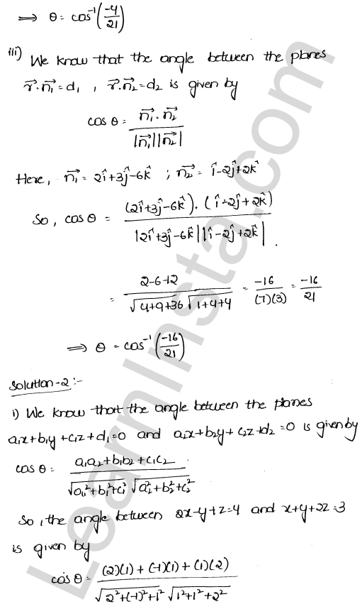 RD Sharma Class 12 Solutions Chapter 29 The plane Ex 29.6 1.2