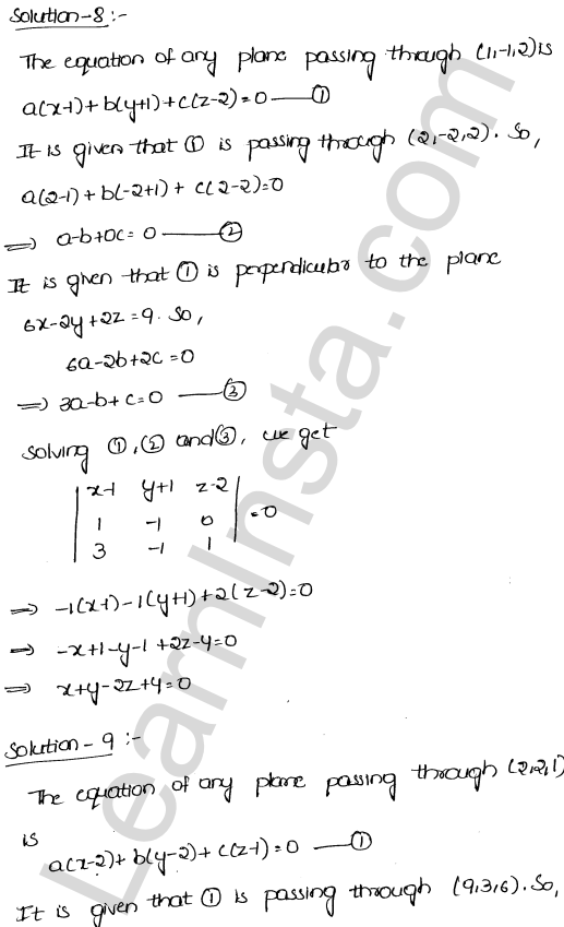 RD Sharma Class 12 Solutions Chapter 29 The plane Ex 29.6 1.9