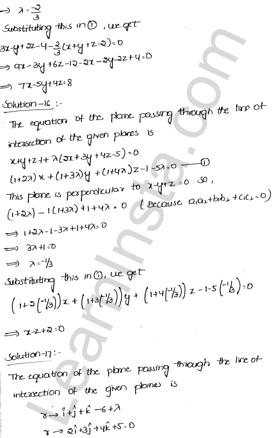 RD Sharma Class 12 Solutions Chapter 29 The plane Ex 29.8 1.10