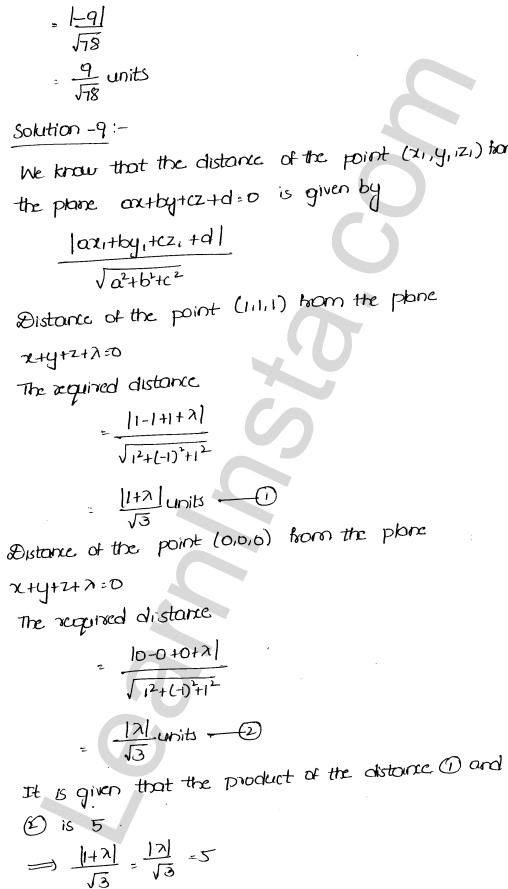 RD Sharma Class 12 Solutions Chapter 29 The plane Ex 29.9 1.7
