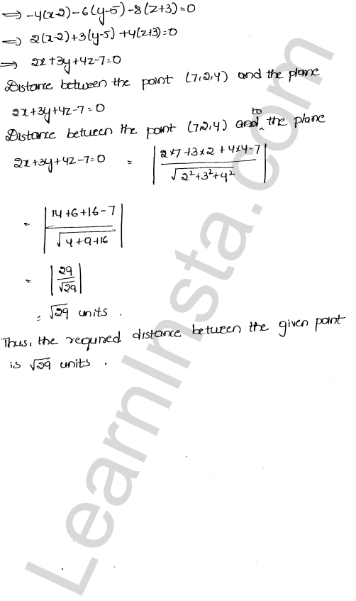 RD Sharma Class 12 Solutions Chapter 29 The plane Ex 29.9 1.9