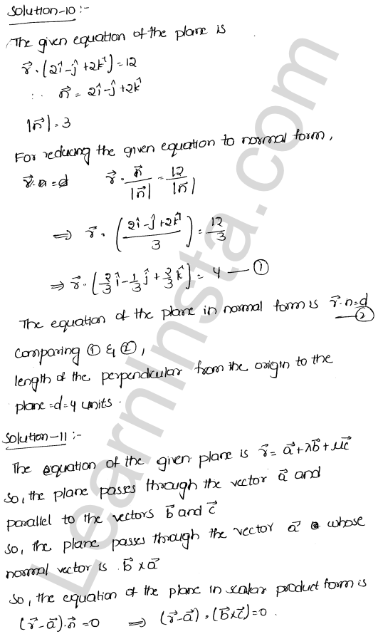 RD Sharma Class 12 Solutions Chapter 29 The plane VSAQ 1.5