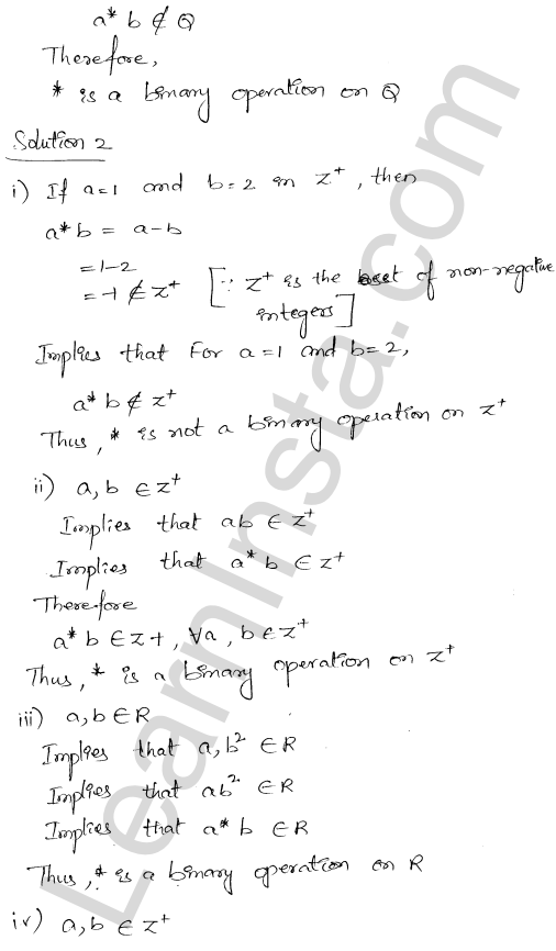 RD Sharma Class 12 Solutions Chapter 3 Binary Operations Ex 3.1 1.3