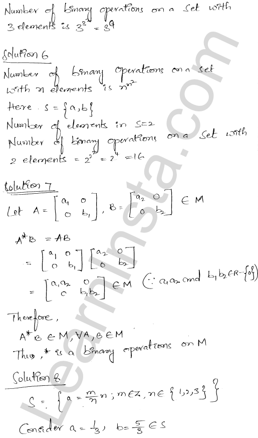 RD Sharma Class 12 Solutions Chapter 3 Binary Operations Ex 3.1 1.6