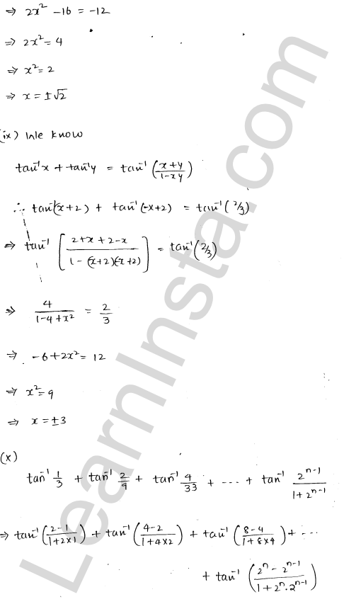 RD Sharma Class 12 Solutions Chapter 4 Inverse Trigonometric Functions Ex 4.11 1.9