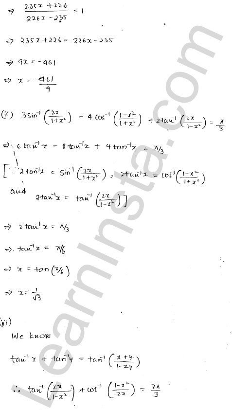 RD Sharma Class 12 Solutions Chapter 4 Inverse Trigonometric Functions Ex 4.14 1.16