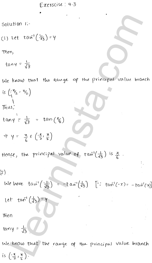 RD Sharma Class 12 Solutions Chapter 4 Inverse Trigonometric Functions Ex 4.3 1.1