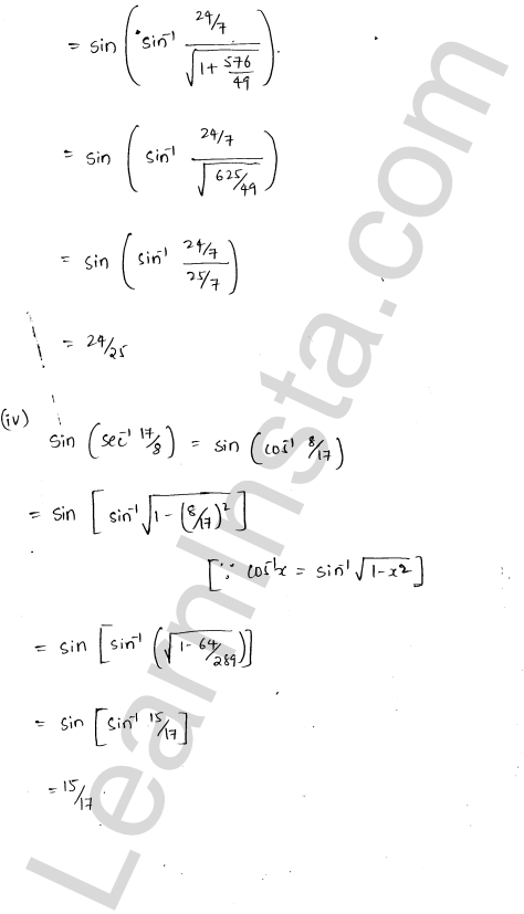 RD Sharma Class 12 Solutions Chapter 4 Inverse Trigonometric Functions Ex 4.8 1.2