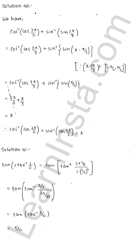 RD Sharma Class 12 Solutions Chapter 4 Inverse Trigonometric Functions VSAQ 1.22
