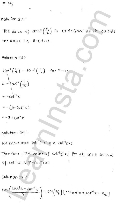 RD Sharma Class 12 Solutions Chapter 4 Inverse Trigonometric Functions VSAQ 1.26