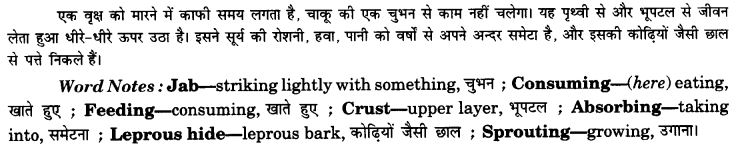 NCERT Solutions for Class 9 English Beehive Poem Chapter 8 On Killing a Tree 1