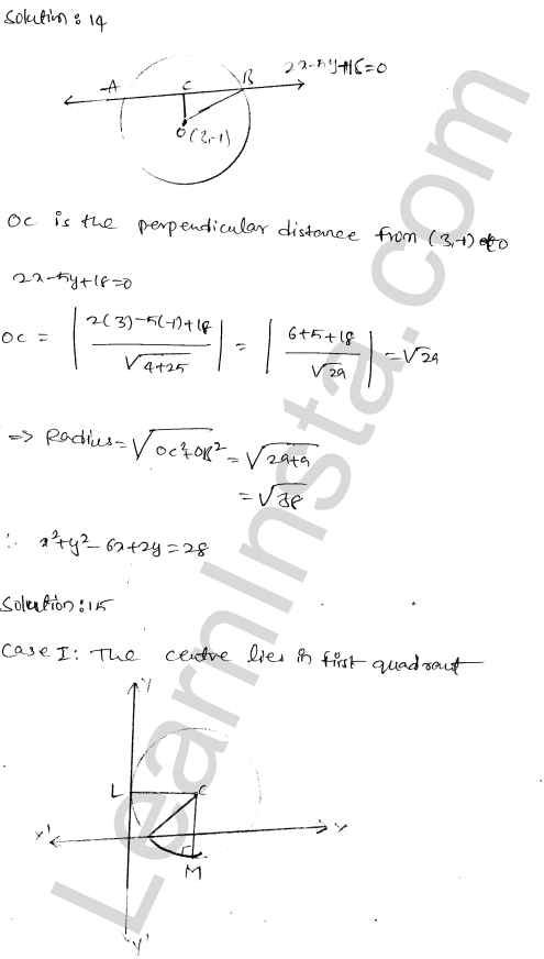 RD Sharma Class 11 Solutions Chapter 24 The Circle Ex 24.1 1.14