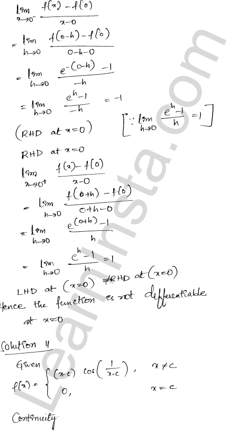 RD Sharma Class 12 Solutions Chapter 10 Differentiability Ex 10.2 1.10