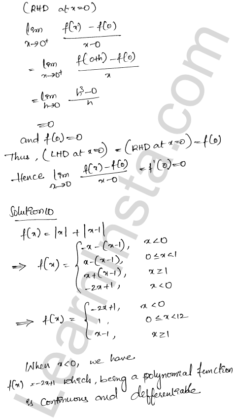 RD Sharma Class 12 Solutions Chapter 10 Differentiability VSAQ 1.10