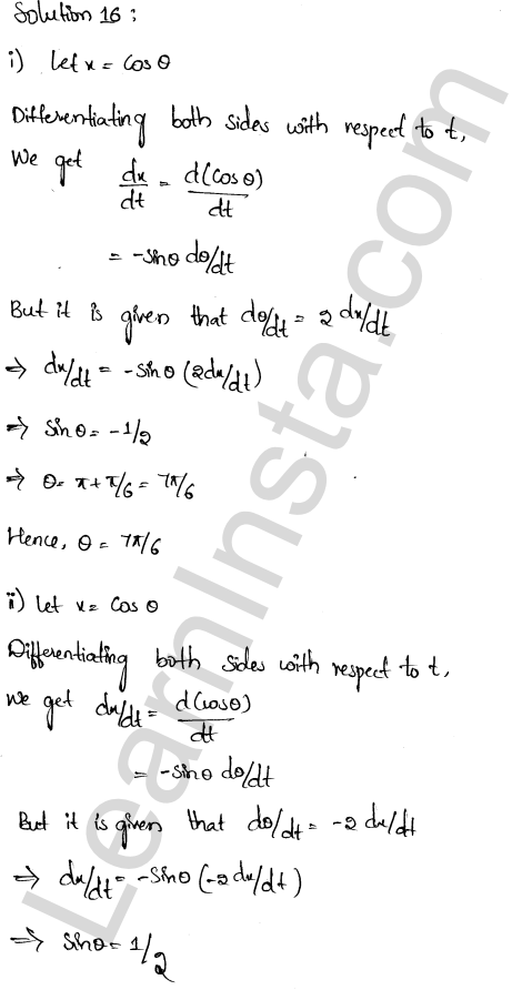RD Sharma Class 12 Solutions Chapter 13 Derivative as a Rate Measurer Ex 13.2 1.10