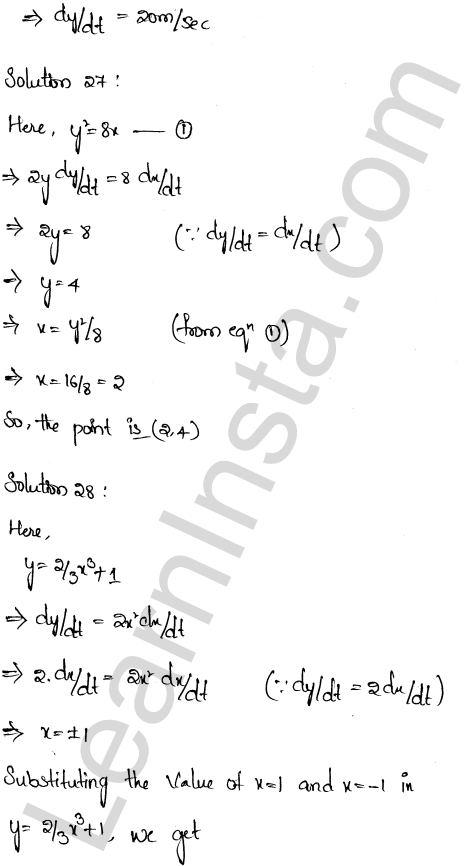 RD Sharma Class 12 Solutions Chapter 13 Derivative as a Rate Measurer Ex 13.2 1.19