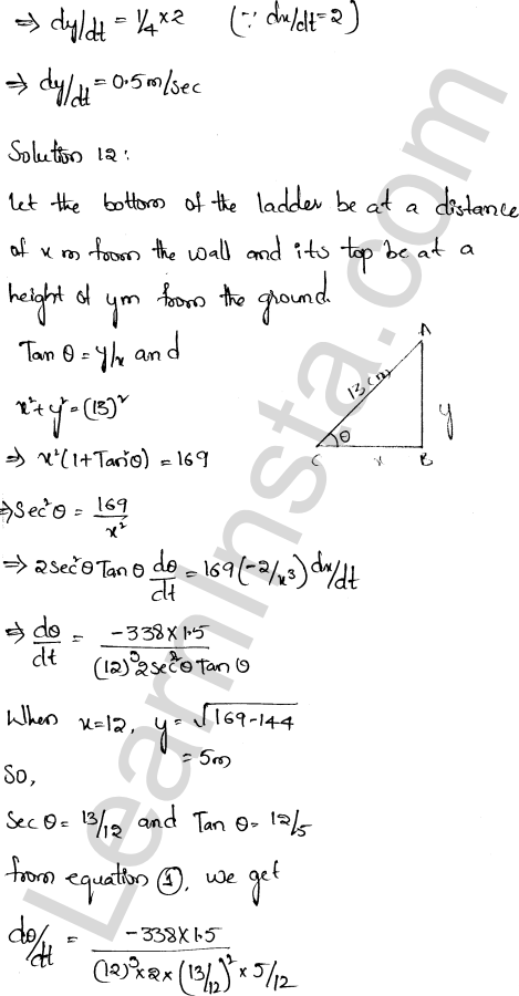 RD Sharma Class 12 Solutions Chapter 13 Derivative as a Rate Measurer Ex 13.2 1.7