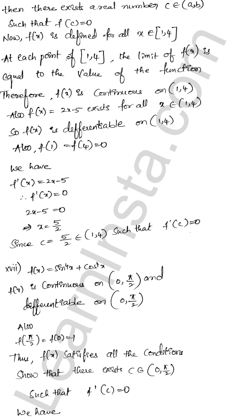RD Sharma Class 12 Solutions Chapter 15 Mean Value Theorems Ex 15.1 1.20