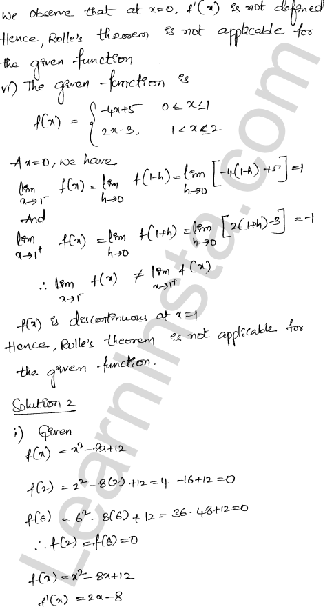 RD Sharma Class 12 Solutions Chapter 15 Mean Value Theorems Ex 15.1 1.3