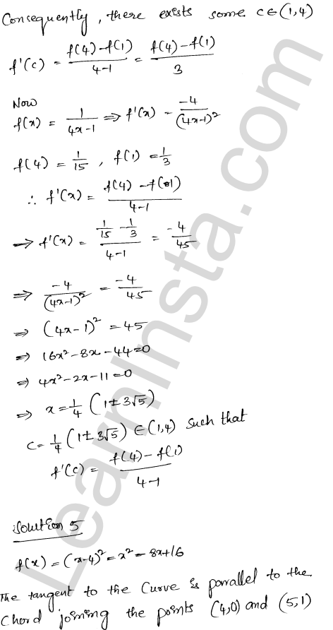 RD Sharma Class 12 Solutions Chapter 15 Mean Value Theorems Ex 15.2 1.16