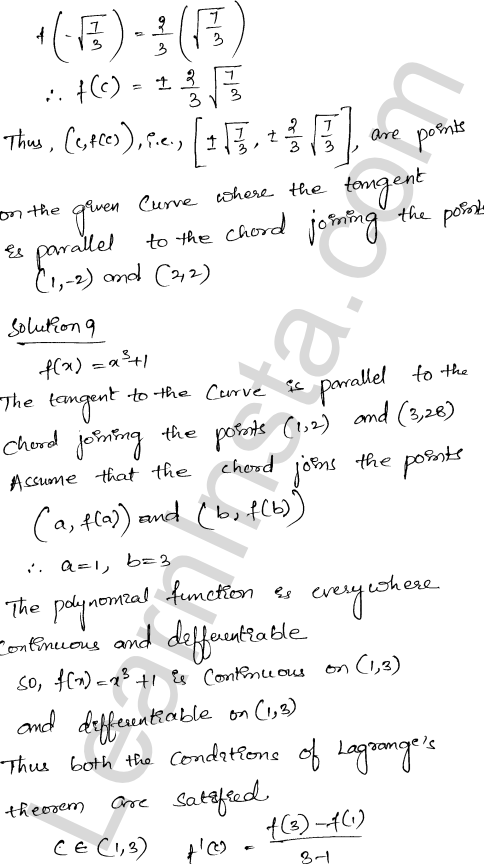 RD Sharma Class 12 Solutions Chapter 15 Mean Value Theorems Ex 15.2 1.22