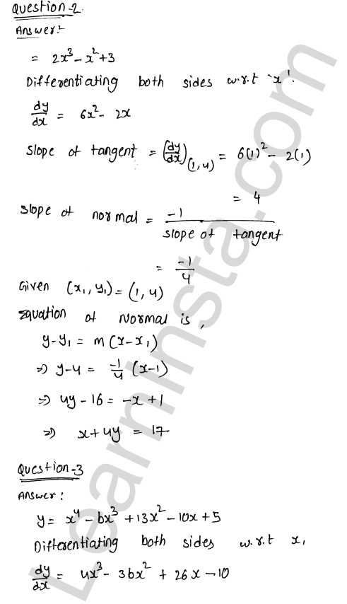 RD Sharma Class 12 Solutions Chapter 16 Tangents and Normals Ex 16.2 1.2