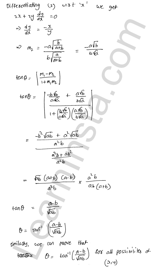 RD Sharma Class 12 Solutions Chapter 16 Tangents and Normals Ex 16.3 1.9