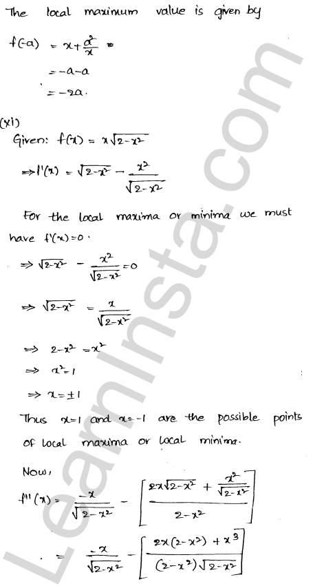 RD Sharma Class 12 Solutions Chapter 18 Maxima and Minima Ex 18.3 1.14