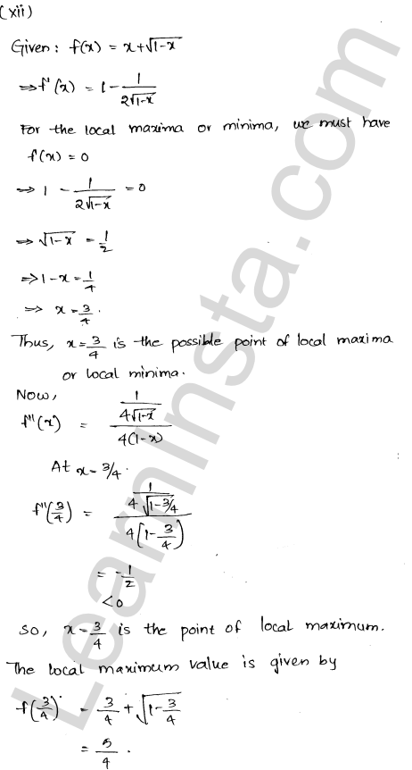 RD Sharma Class 12 Solutions Chapter 18 Maxima and Minima Ex 18.3 1.16