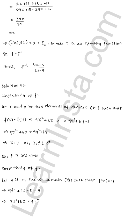 RD Sharma Class 12 Solutions Chapter 2 Functions Ex 2.4 1.10