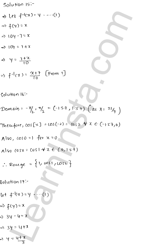 RD Sharma Class 12 Solutions Chapter 2 Functions VSAQ 1.7