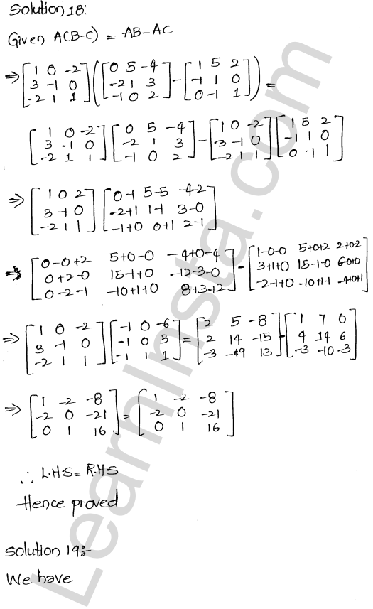 RD Sharma Class 12 Solutions Chapter 5 Algebra of Matrices Ex 5.3 1.20