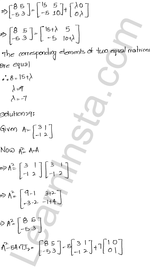 RD Sharma Class 12 Solutions Chapter 5 Algebra of Matrices Ex 5.3 1.29