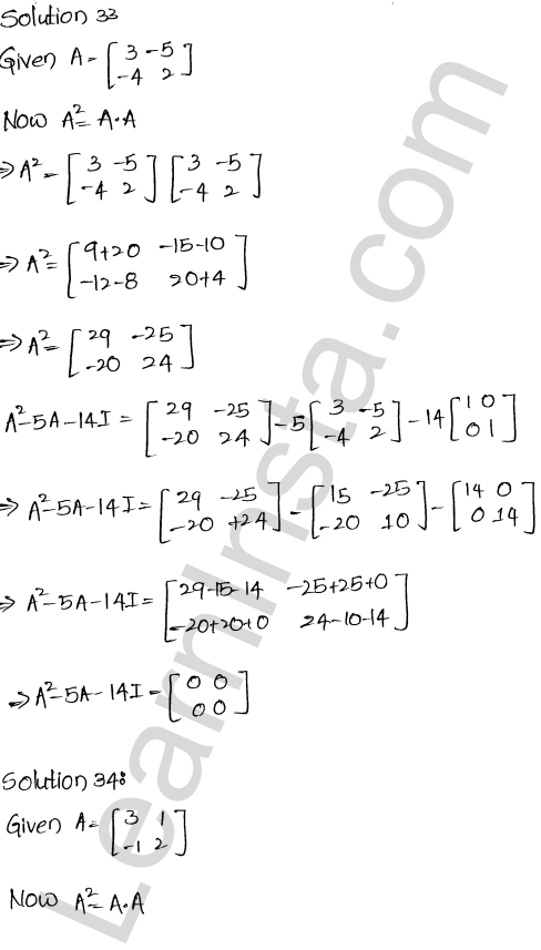 RD Sharma Class 12 Solutions Chapter 5 Algebra of Matrices Ex 5.3 1.33