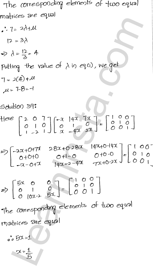 RD Sharma Class 12 Solutions Chapter 5 Algebra of Matrices Ex 5.3 1.39