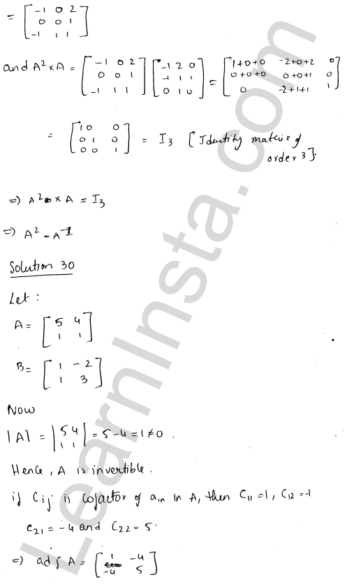 RD Sharma Class 12 Solutions Chapter 7 Adjoint and Inverse of a Matrix Ex 7.1 1.39