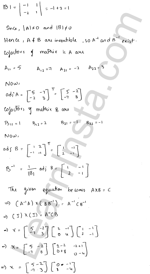 RD Sharma Class 12 Solutions Chapter 7 Adjoint and Inverse of a Matrix Ex 7.1 1.42