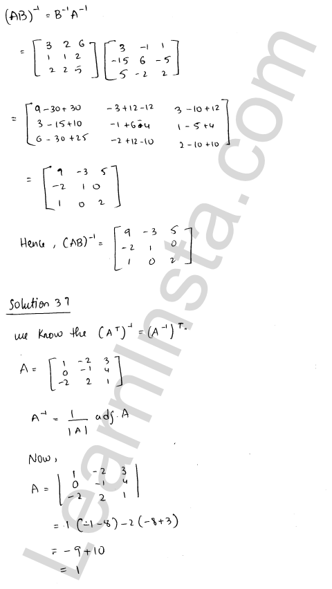 RD Sharma Class 12 Solutions Chapter 7 Adjoint and Inverse of a Matrix Ex 7.1 1.47