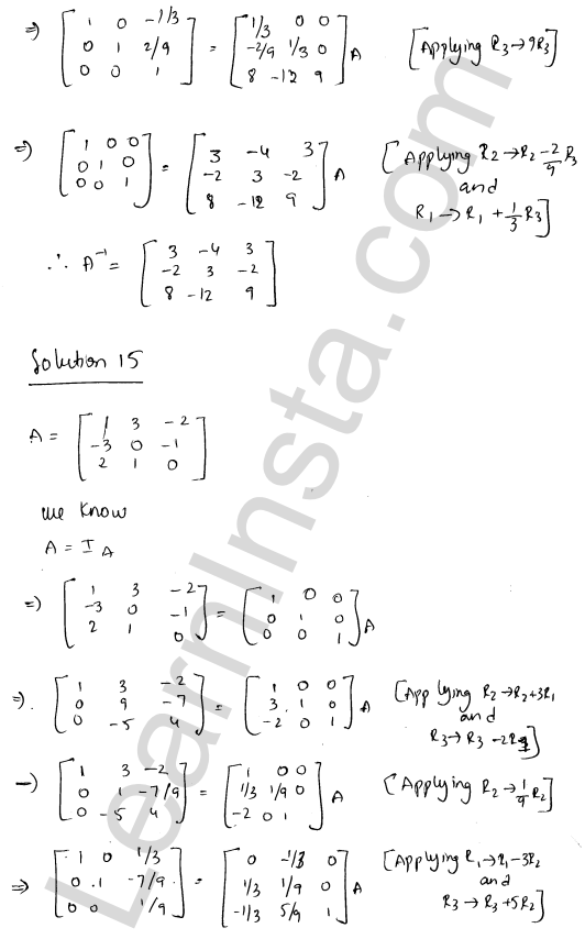 RD Sharma Class 12 Solutions Chapter 7 Adjoint and Inverse of a Matrix Ex 7.2 1.14