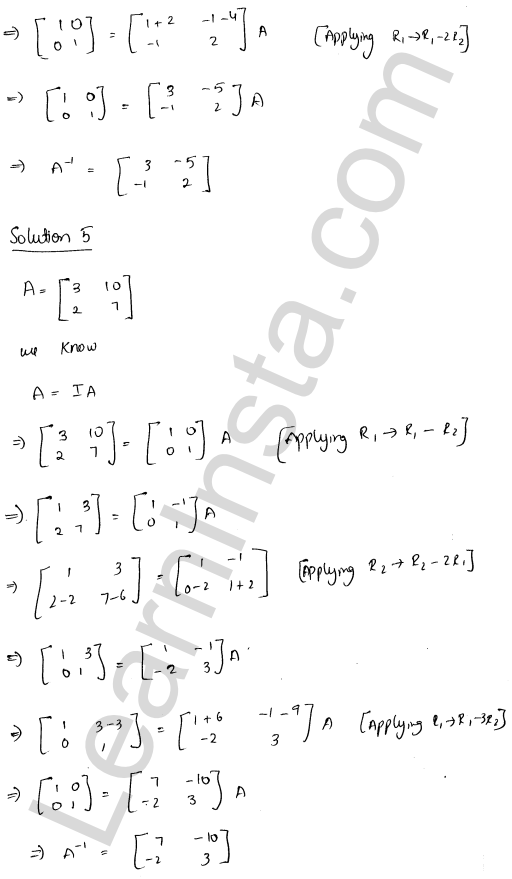 RD Sharma Class 12 Solutions Chapter 7 Adjoint and Inverse of a Matrix Ex 7.2 1.4