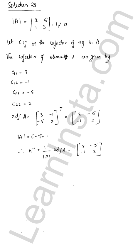 RD Sharma Class 12 Solutions Chapter 7 Adjoint and Inverse of a Matrix VSAQ 1.12