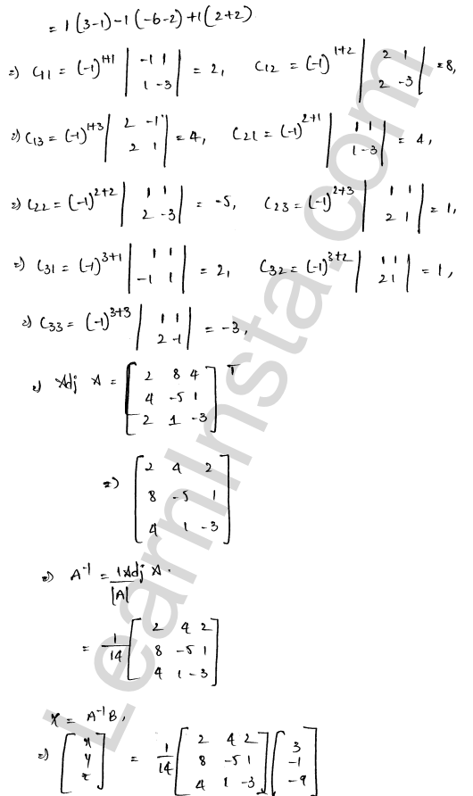 RD Sharma Class 12 Solutions Chapter 8 Solution of Simultaneous Linear Equations Ex 8.1 1.11